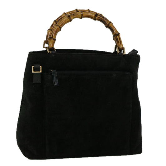 GUCCI Bamboo Hand Bag Suede Black 002 2058 0508 0  57181