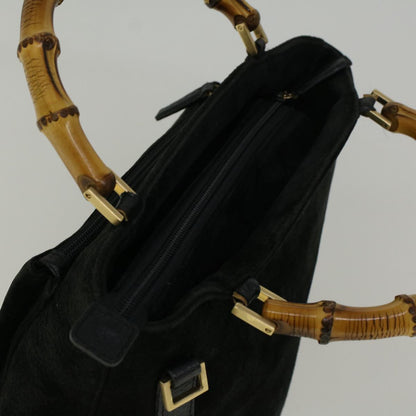 GUCCI Bamboo Hand Bag Suede Black 002 2058 0508 0  57181