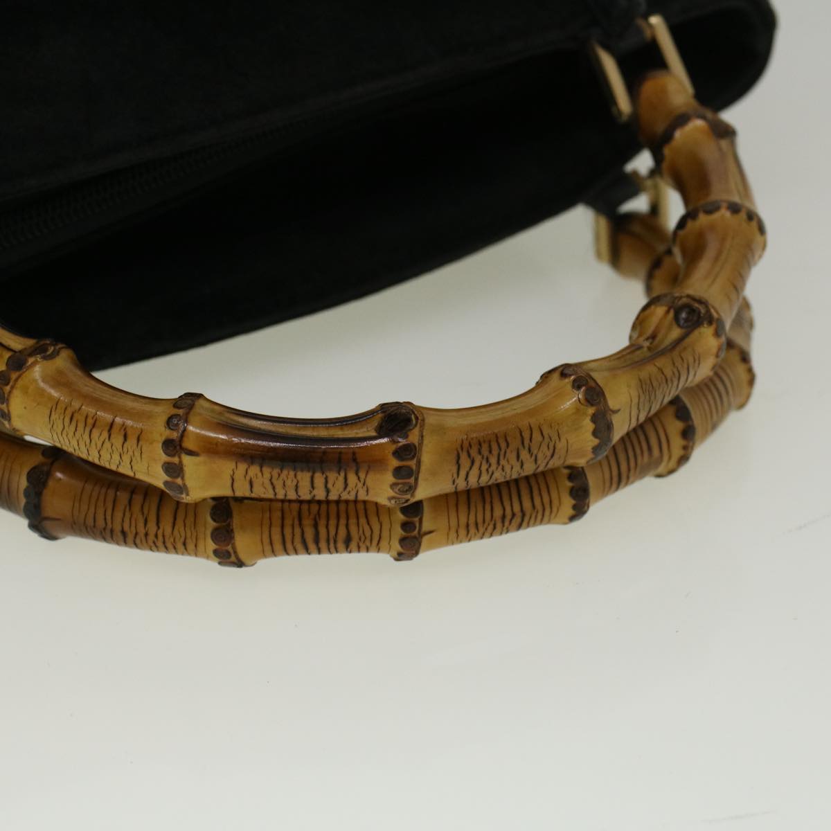 GUCCI Bamboo Hand Bag Suede Black 002 2058 0508 0  57181