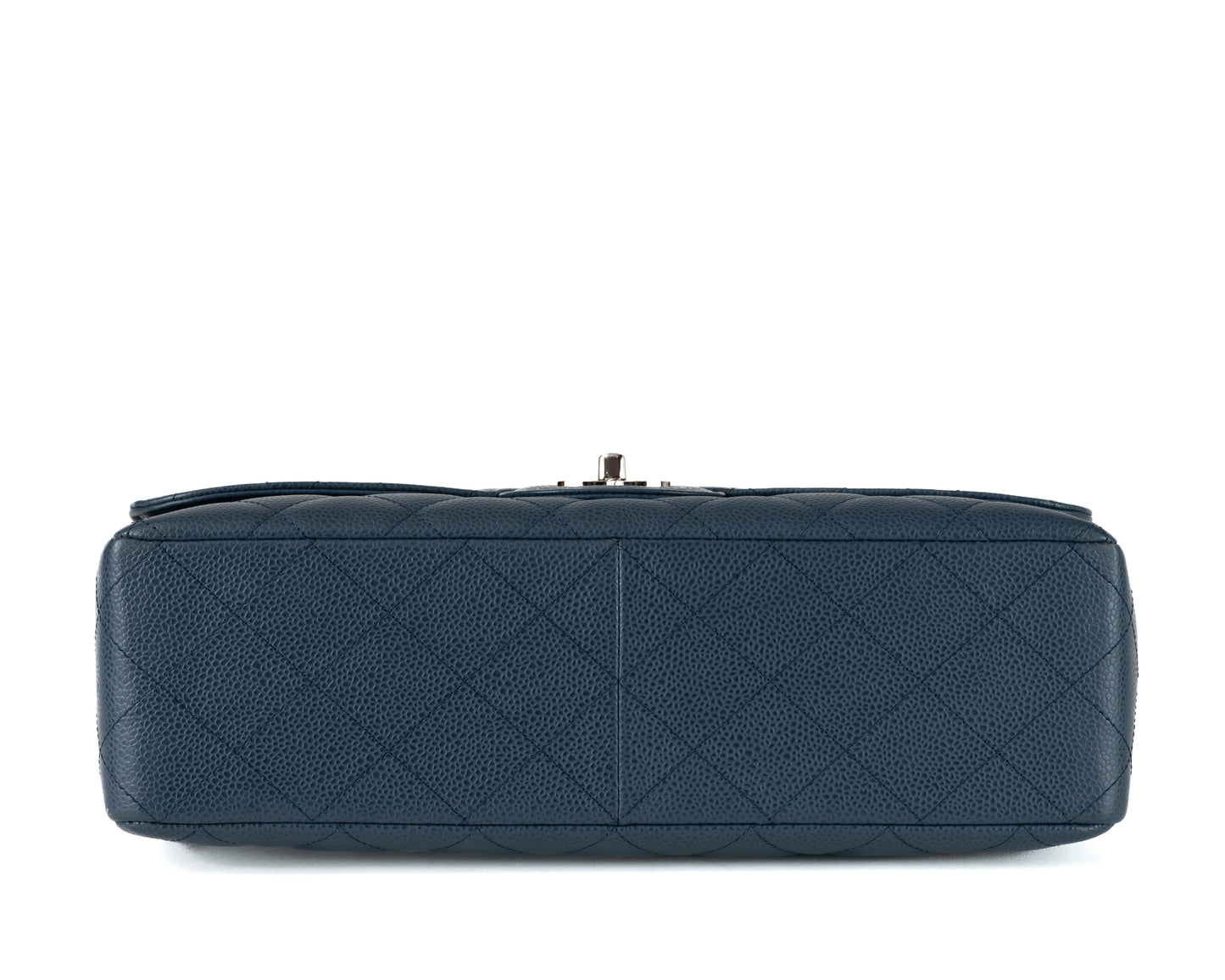 Chanel Navy Blue Caviar Jumbo Classic w/ Silver Hardware