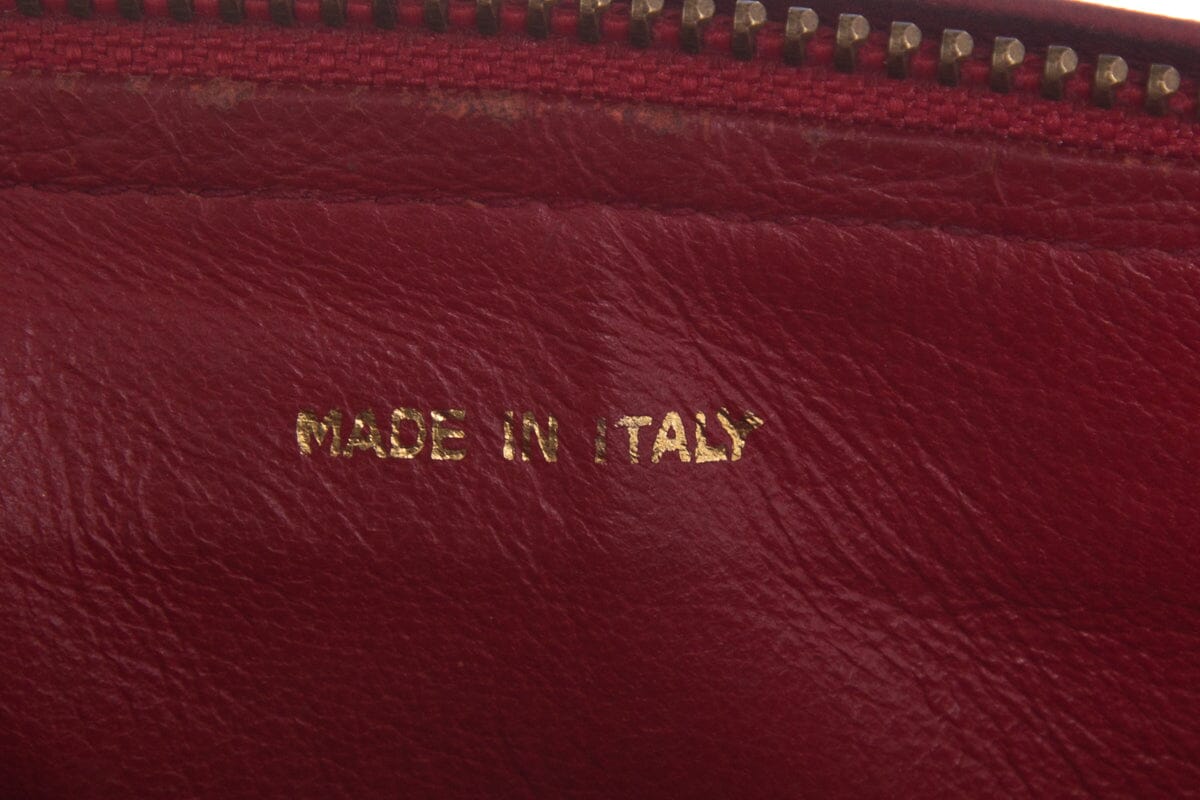 Chanel Vintage Red Leather Crossbody Handbag