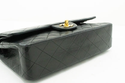CHANEL Classic Double Flap Medium Chain Shoulder Bag Black Lamb k61