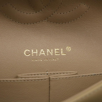 CHANEL Quilted Matelasse Chain Shoulder Bag Canvas Red Beige CC 58343S