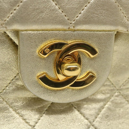 CHANEL Matelasse Chain Shoulder Bag Lamb Skin Gold CC 58346SA