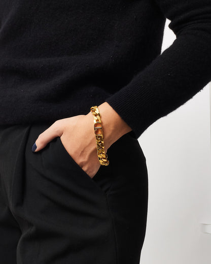 Dior Gold Danseuses toile Logo Chain Bracelet