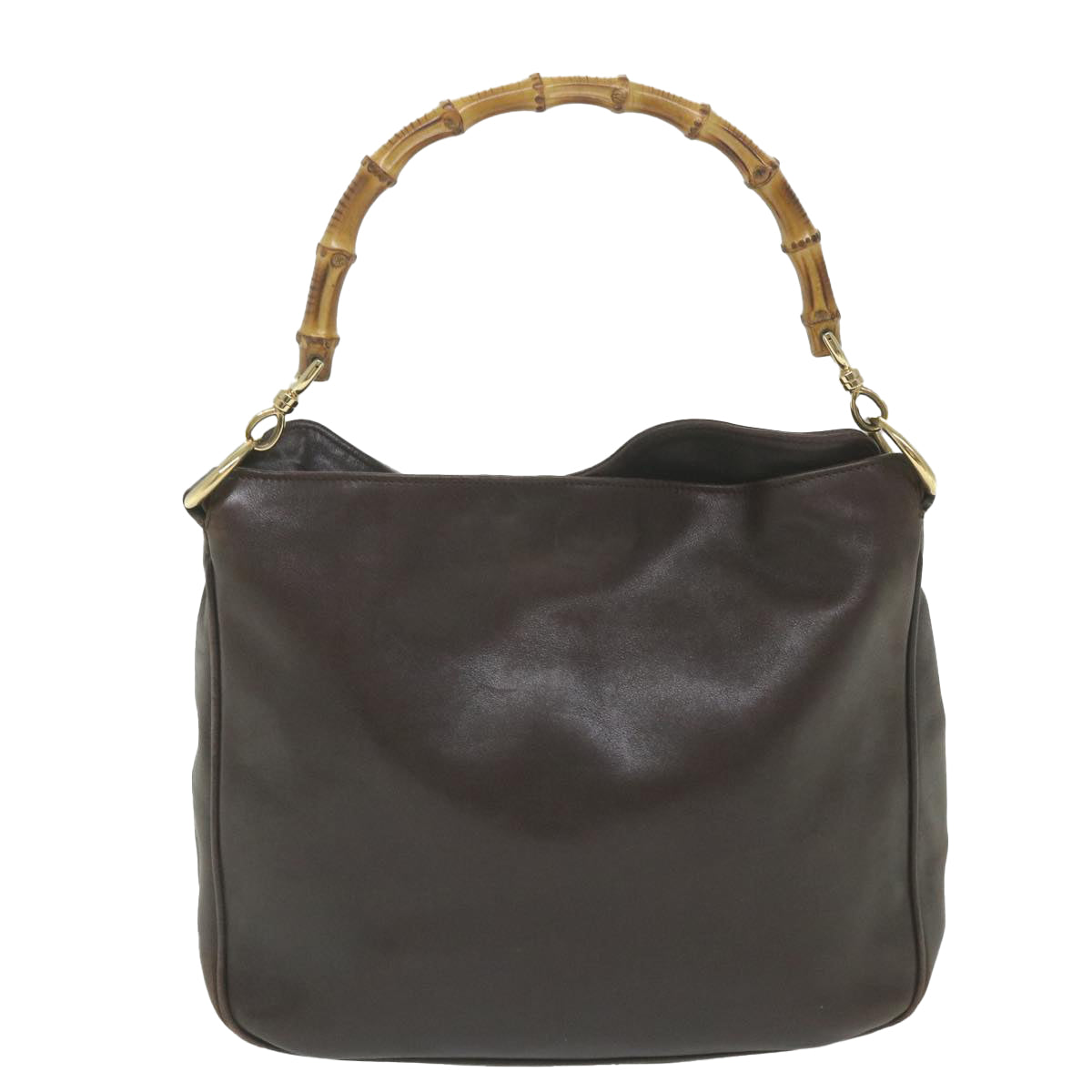 GUCCI Bamboo Shoulder Bag Leather 2way Brown 001 1638 2123  58573