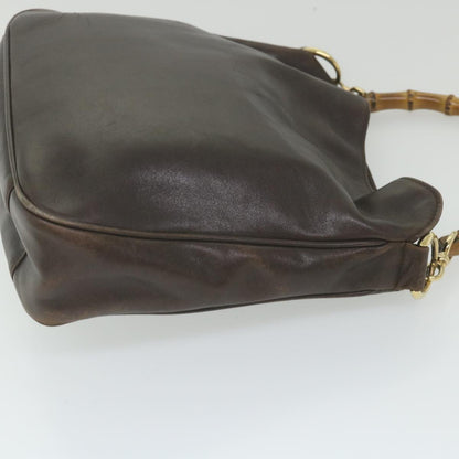 GUCCI Bamboo Shoulder Bag Leather 2way Brown 001 1638 2123  58573