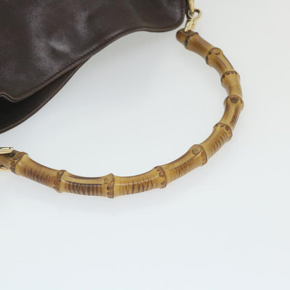 GUCCI Bamboo Shoulder Bag Leather 2way Brown 001 1638 2123  58573