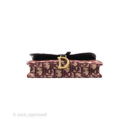 Dior Saddle Belt Pouch Burgundy Dior Oblique Jacquard