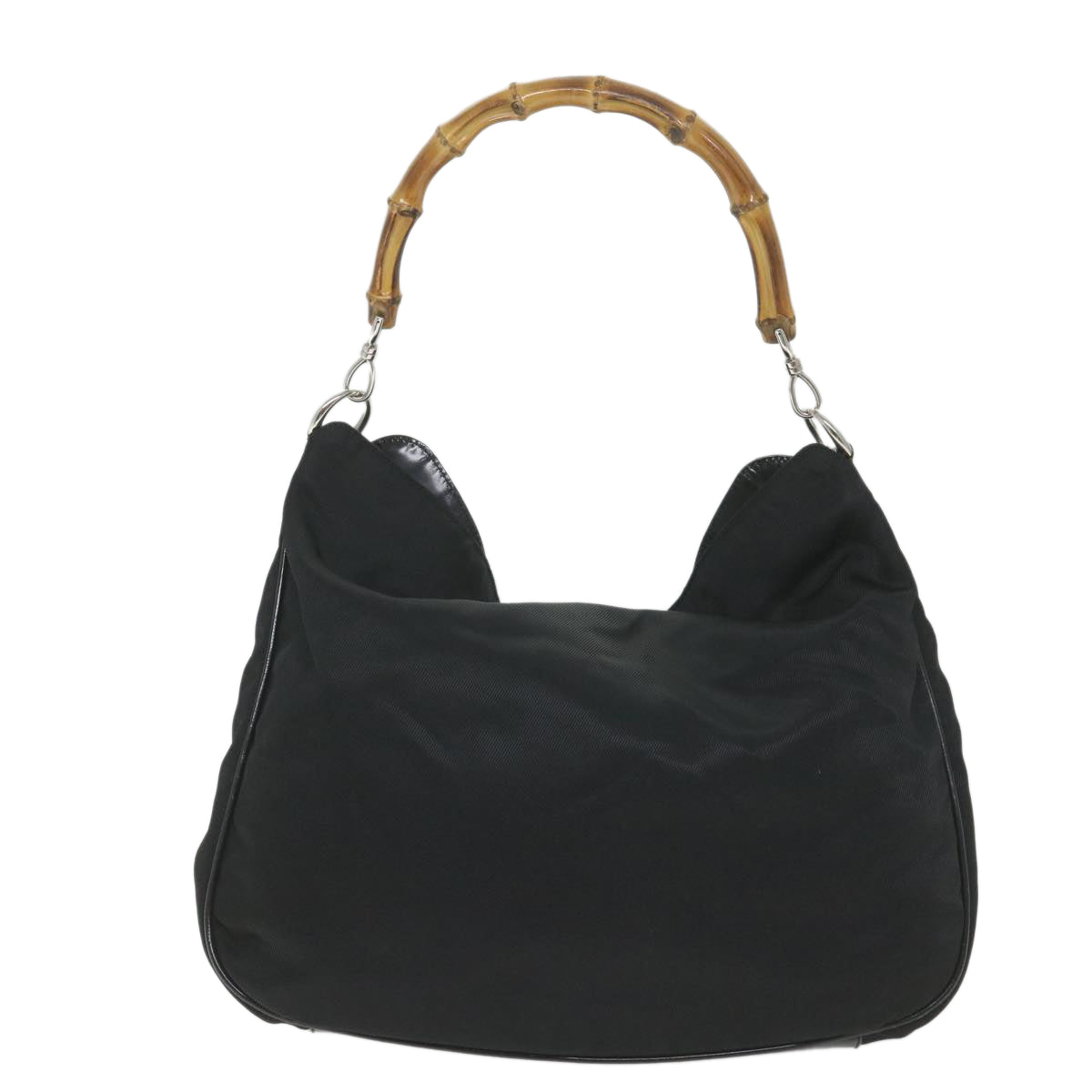 GUCCI Bamboo Shoulder Bag Nylon 2way Black 001 1998 1577 5  58813