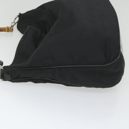 GUCCI Bamboo Shoulder Bag Nylon 2way Black 001 1998 1577 5  58813
