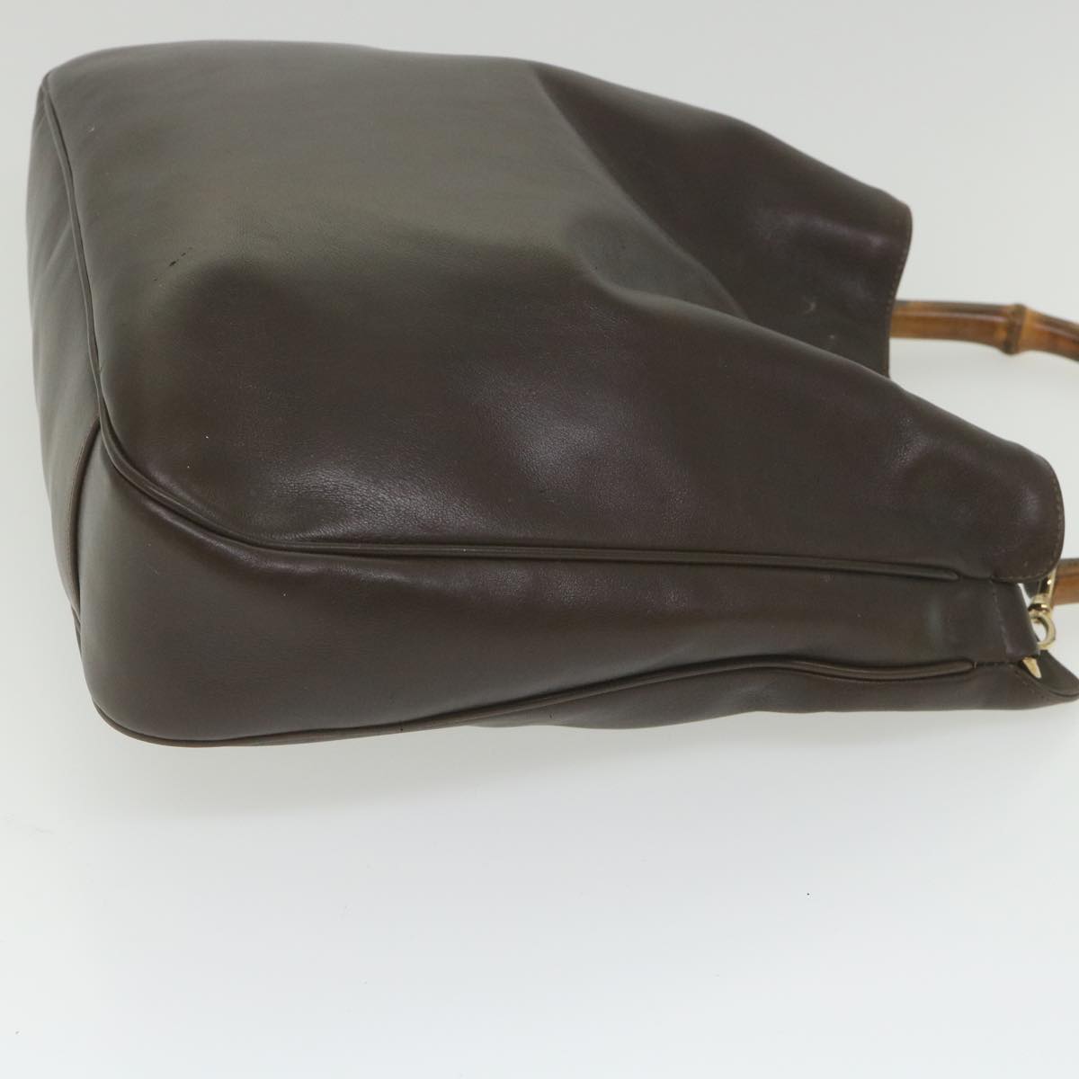 GUCCI Bamboo Shoulder Bag Leather Brown 001 1998 1577  58814