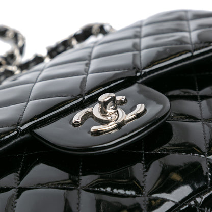Black Chanel Jumbo Classic Patent Double Flap Shoulder Bag