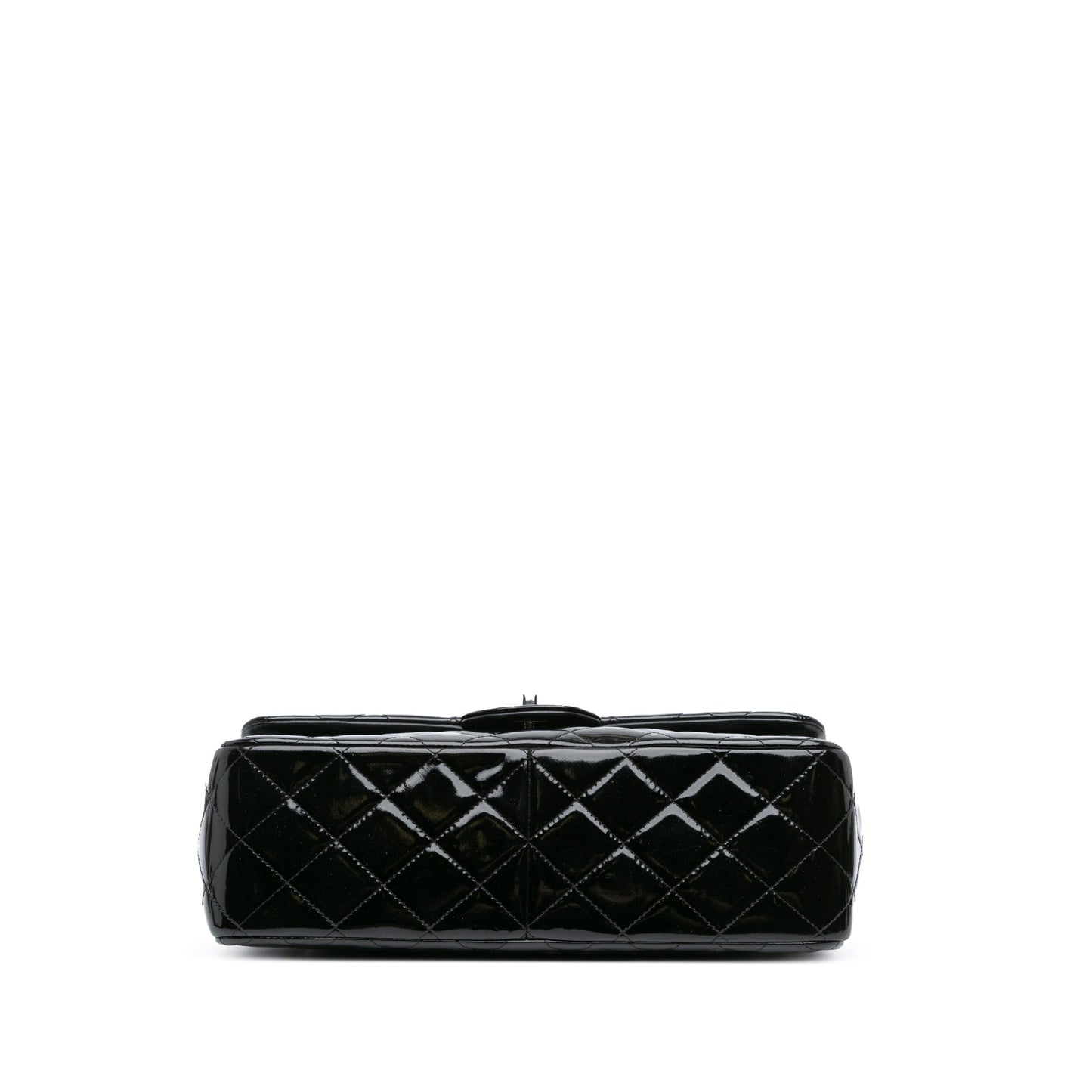 Black Chanel Jumbo Classic Patent Double Flap Shoulder Bag