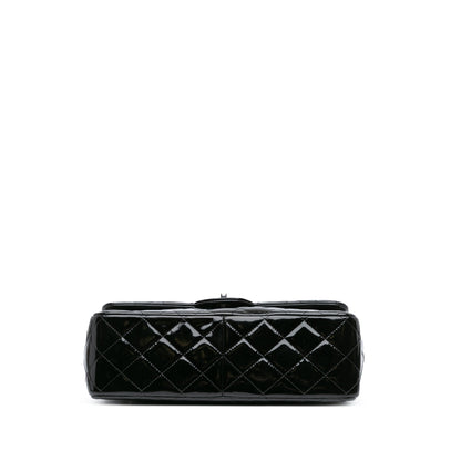 Black Chanel Jumbo Classic Patent Double Flap Shoulder Bag