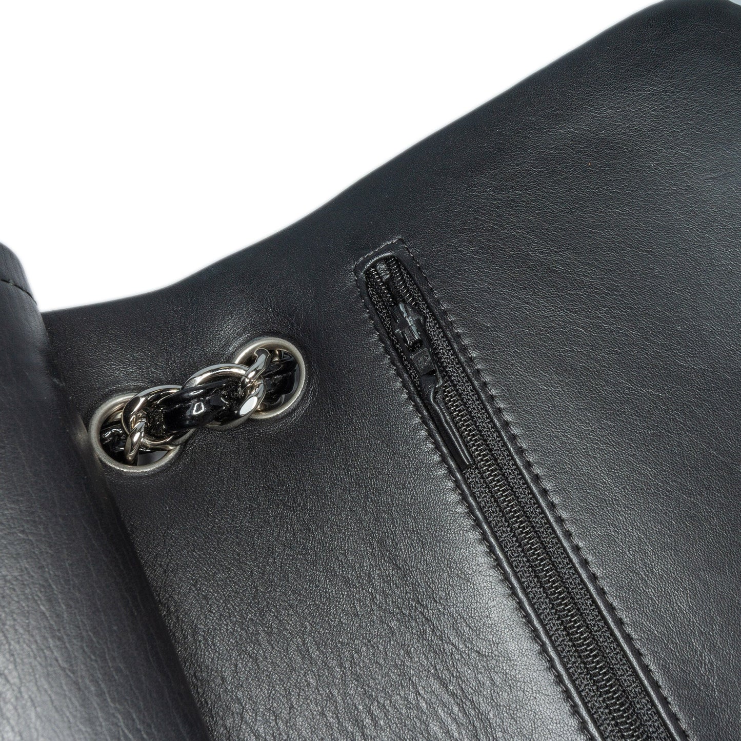 Black Chanel Jumbo Classic Patent Double Flap Shoulder Bag