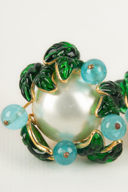 Boucles d'oreilles en pte de verre Chanel