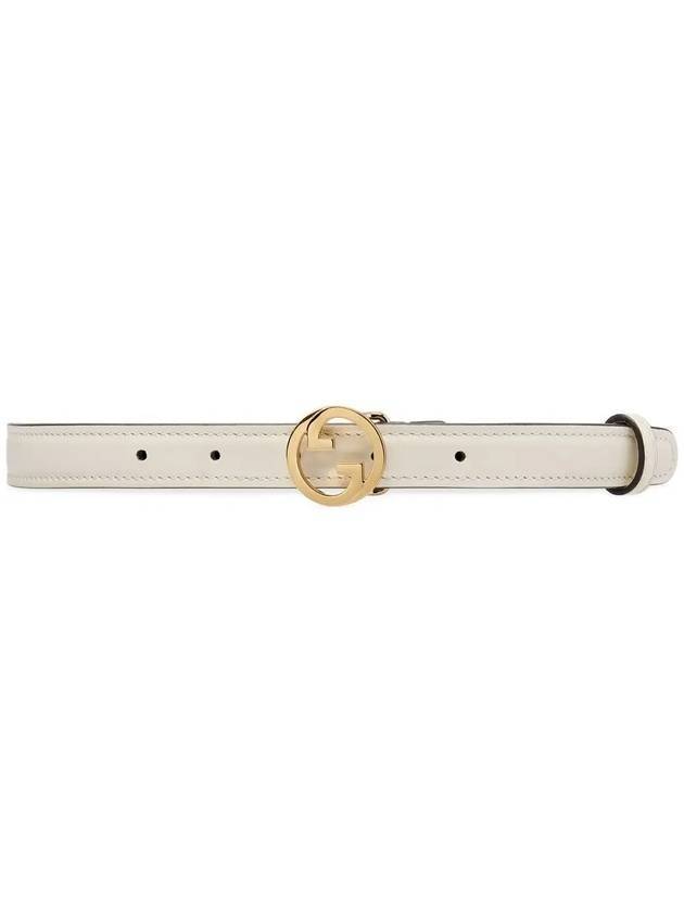Gucci Blondie Thin Leather Belt White
