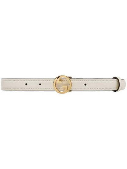 Gucci Blondie Thin Leather Belt White