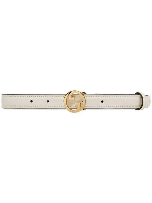 Gucci Blondie Thin Leather Belt White