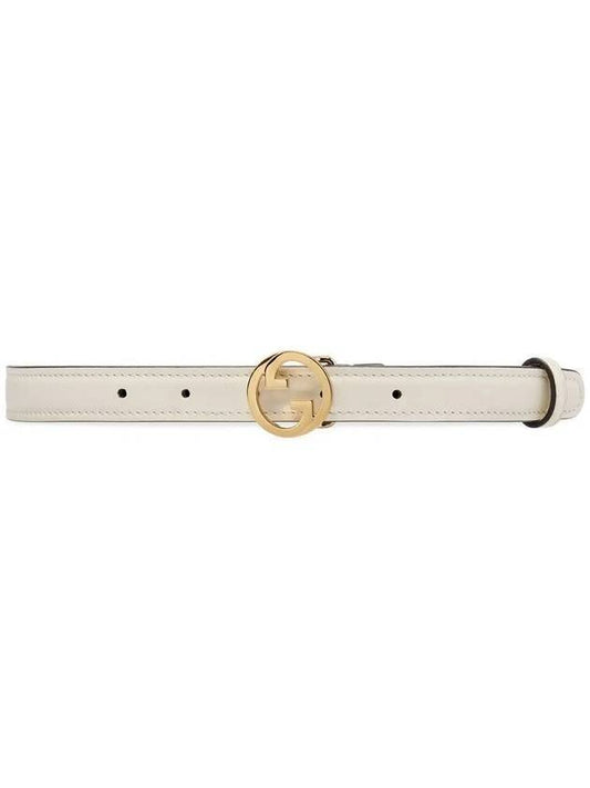 Gucci Blondie Thin Leather Belt White