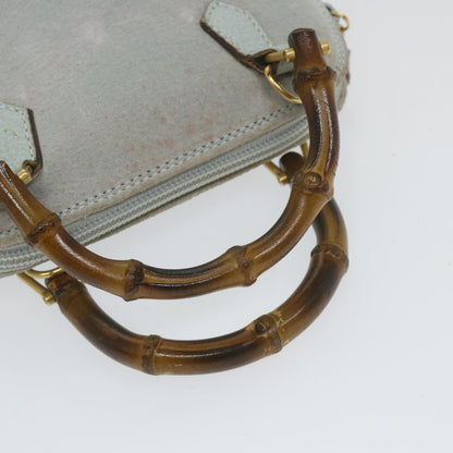 GUCCI Bamboo Hand Bag Suede 2way Light Blue 007 2865 0231  59001