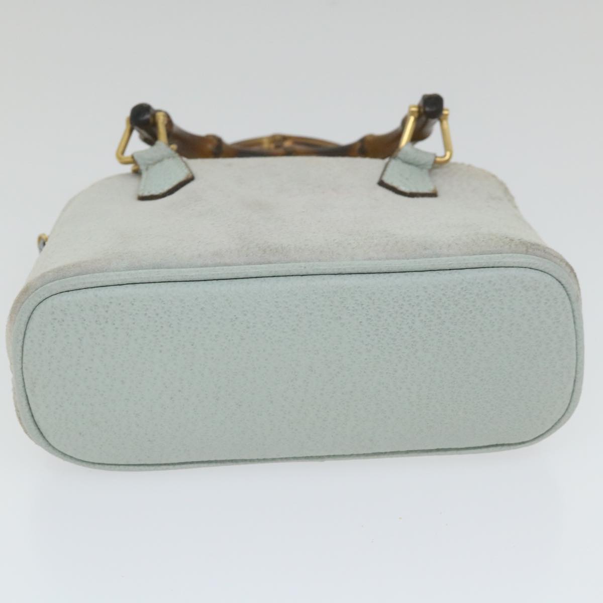 GUCCI Bamboo Hand Bag Suede 2way Light Blue 007 2865 0231  59001