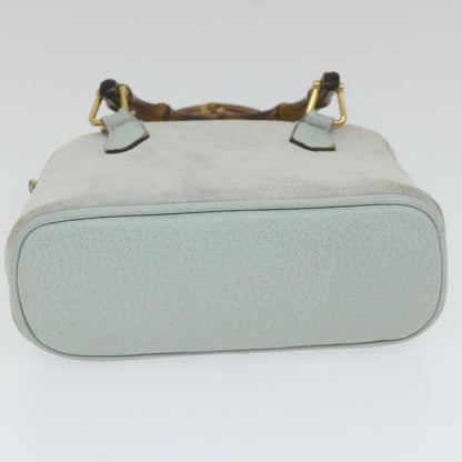 GUCCI Bamboo Hand Bag Suede 2way Light Blue 007 2865 0231  59001