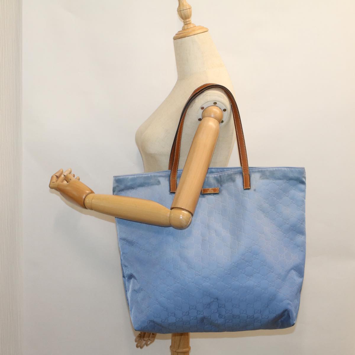 GUCCI GG Canvas Tote Bag Blue 295252  59064