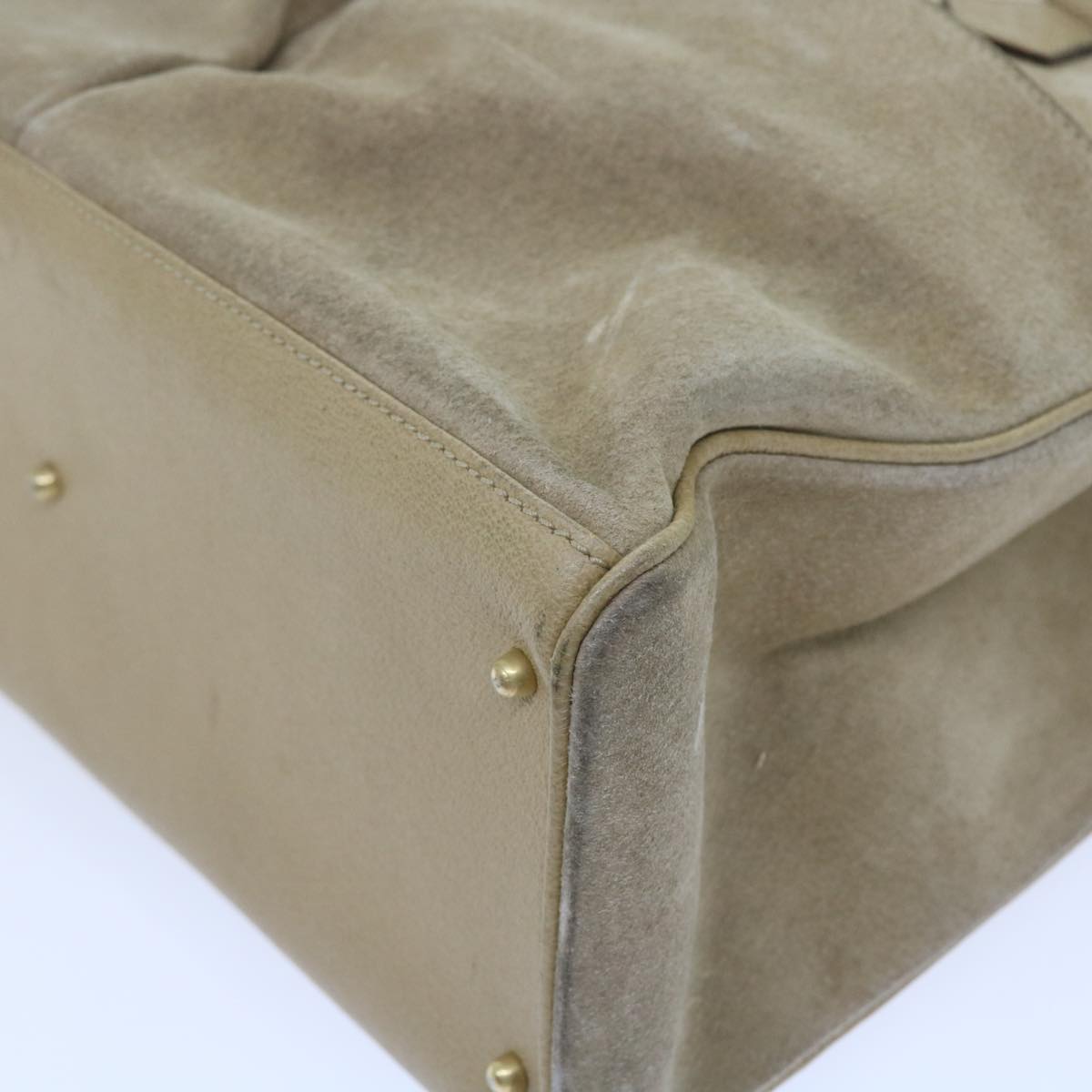 GUCCI Bamboo Shoulder Bag Suede 2way Beige 002 123 0322  59066