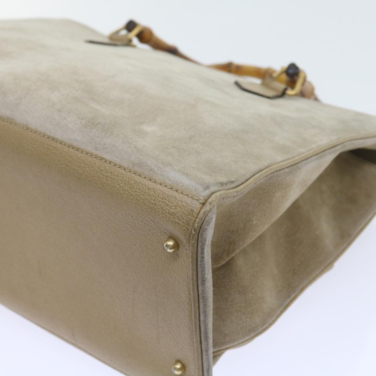 GUCCI Bamboo Shoulder Bag Suede 2way Beige 002 123 0322  59066