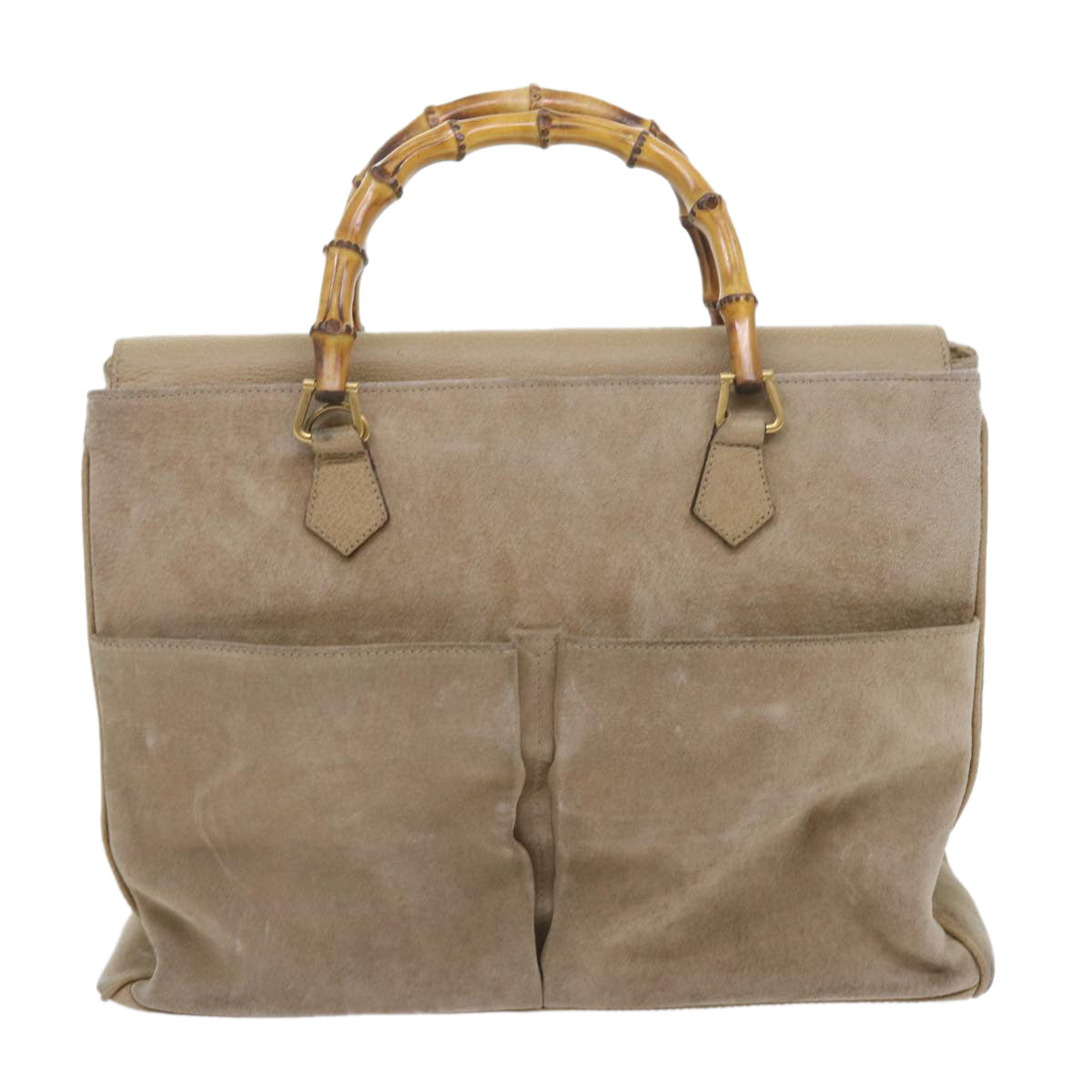 GUCCI Bamboo Shoulder Bag Suede 2way Beige 002 123 0322  59066
