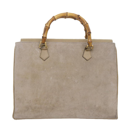 GUCCI Bamboo Shoulder Bag Suede 2way Beige 002 123 0322  59066