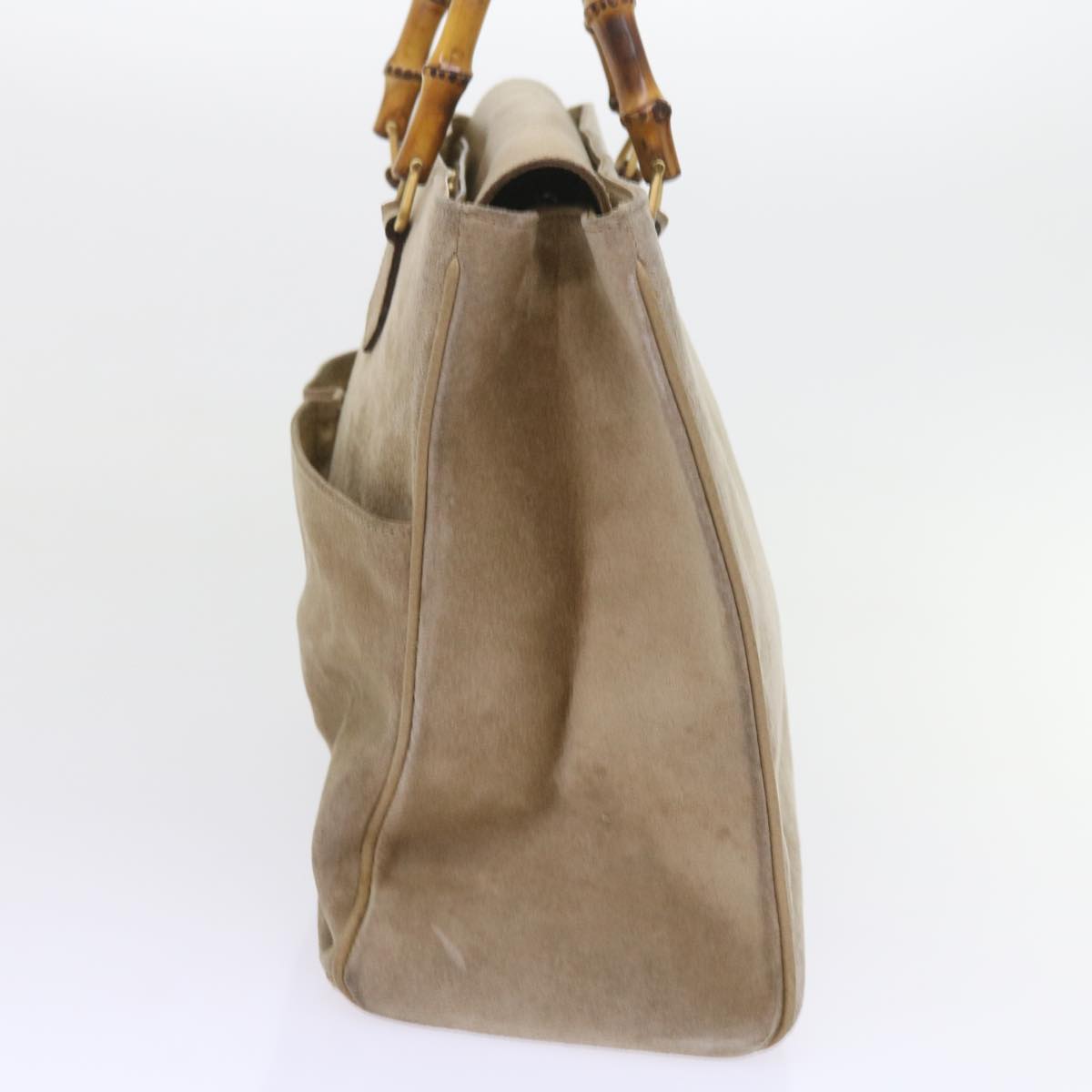 GUCCI Bamboo Shoulder Bag Suede 2way Beige 002 123 0322  59066