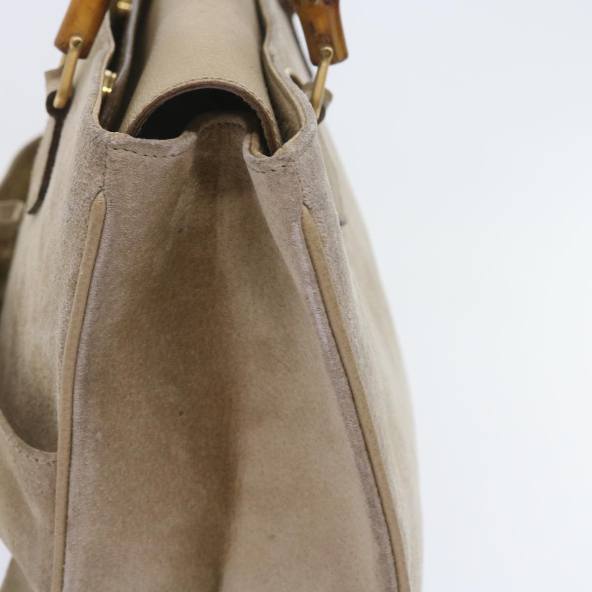GUCCI Bamboo Shoulder Bag Suede 2way Beige 002 123 0322  59066