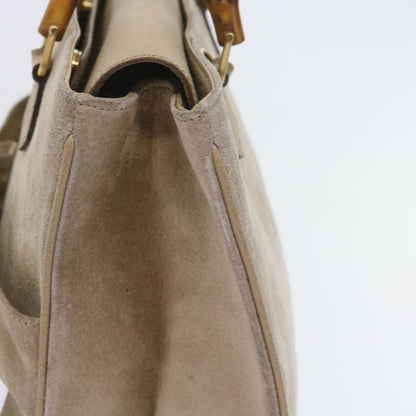 GUCCI Bamboo Shoulder Bag Suede 2way Beige 002 123 0322  59066