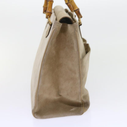GUCCI Bamboo Shoulder Bag Suede 2way Beige 002 123 0322  59066