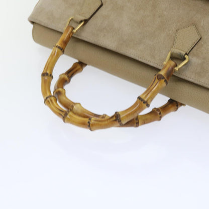 GUCCI Bamboo Shoulder Bag Suede 2way Beige 002 123 0322  59066