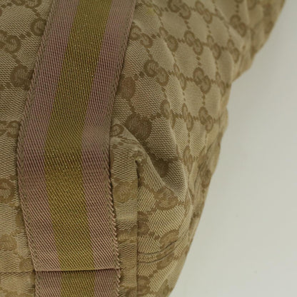 GUCCI GG Canvas Sherry Line Tote Bag Beige Gold pink 189669  59074