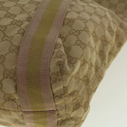 GUCCI GG Canvas Sherry Line Tote Bag Beige Gold pink 189669  59074