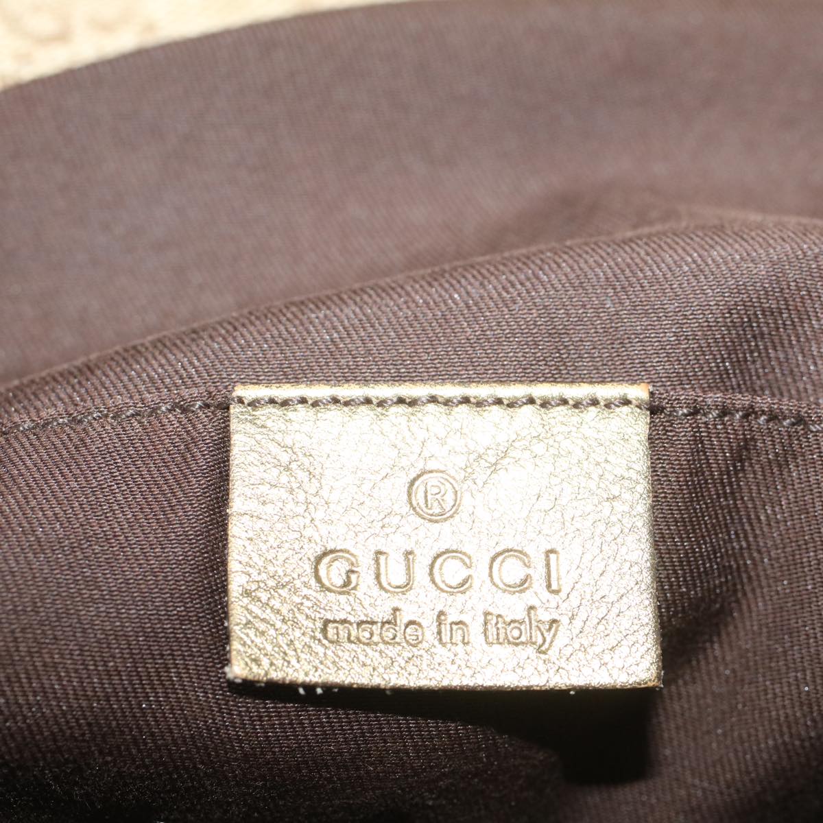 GUCCI GG Canvas Sherry Line Tote Bag Beige Gold pink 189669  59074