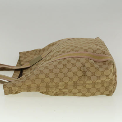 GUCCI GG Canvas Sherry Line Tote Bag Beige Gold pink 189669  59074