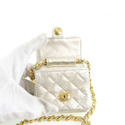 Chanel Quilted Leather Micro Crossbody Bag Leather Crossbody Bag in New Condition