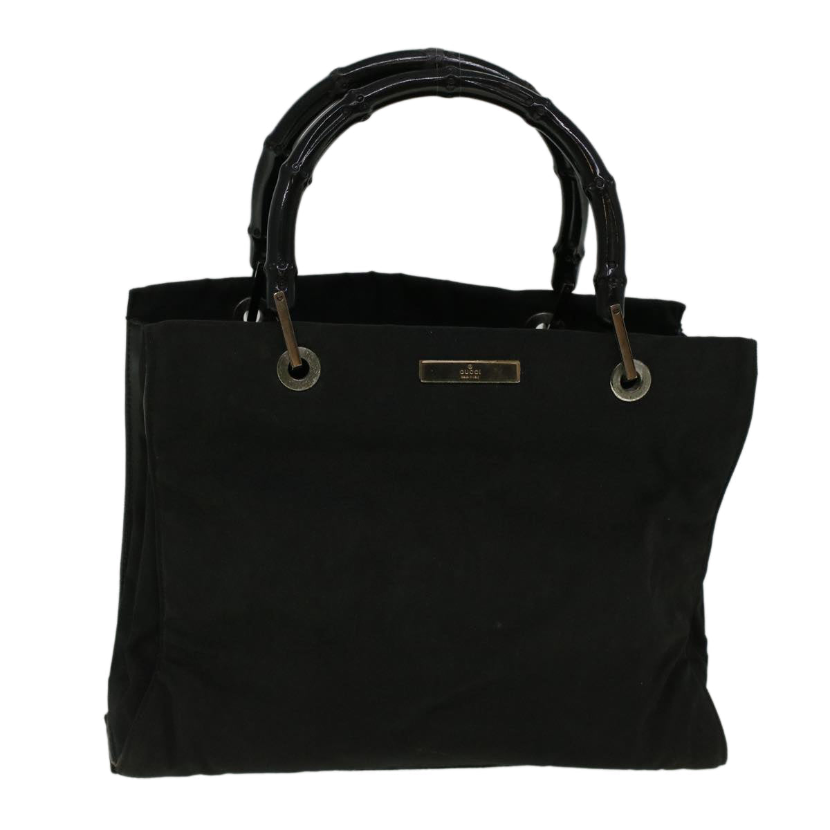 GUCCI Bamboo Hand Bag Nylon Black  59240