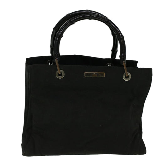 GUCCI Bamboo Hand Bag Nylon Black  59240