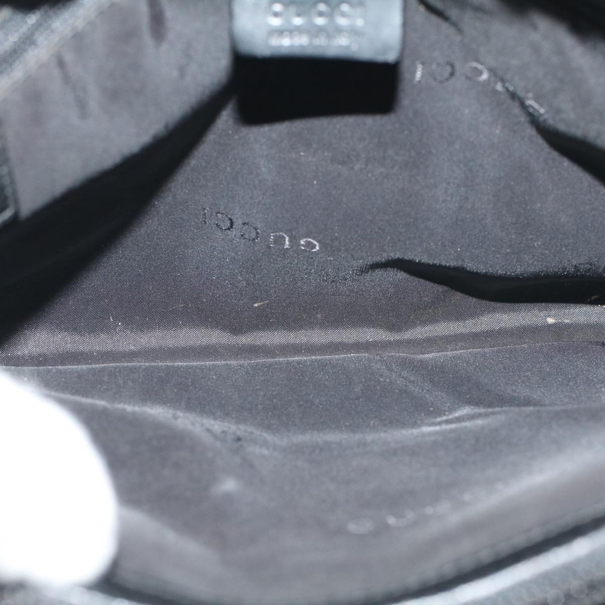 GUCCI Bamboo Hand Bag Nylon Black  59240