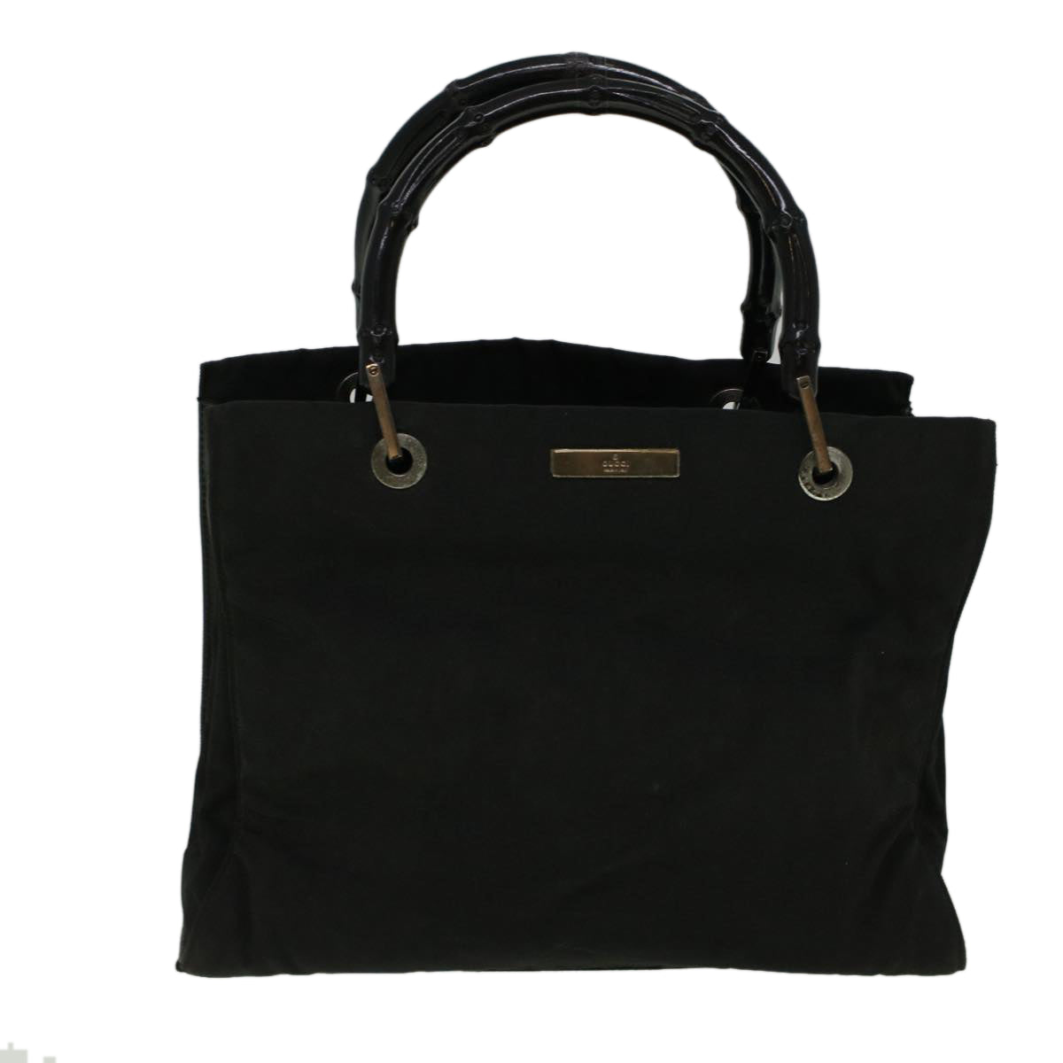 GUCCI Bamboo Hand Bag Nylon Black  59240