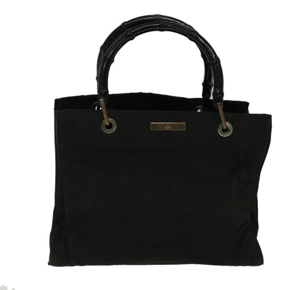 GUCCI Bamboo Hand Bag Nylon Black  59240