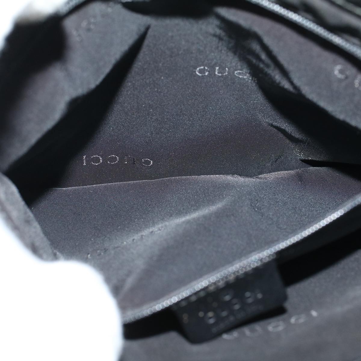 GUCCI Bamboo Hand Bag Nylon Black  59240