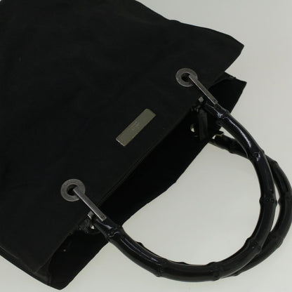 GUCCI Bamboo Hand Bag Nylon Black  59240